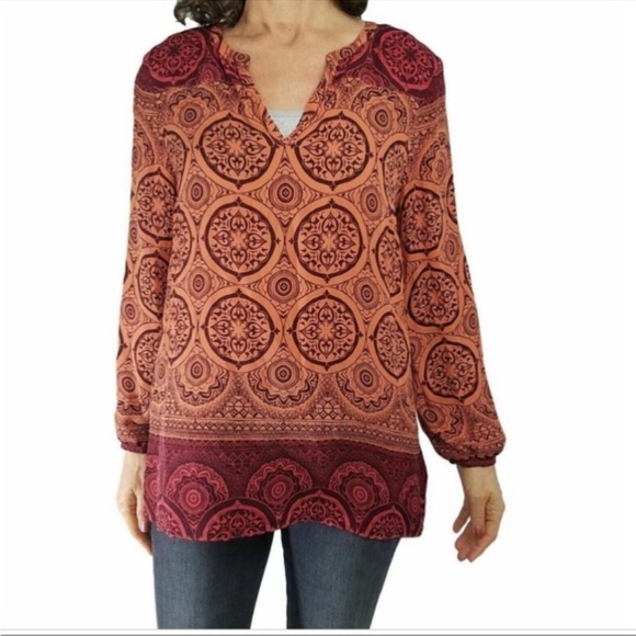 Tyler Boe Mahala Reese Silk Tunic Orange Size Medium - Picture 1 of 6